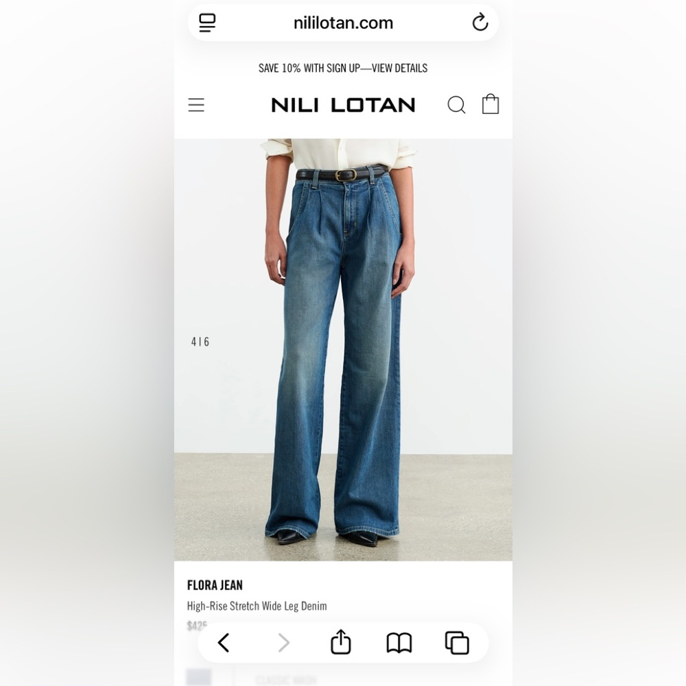 Nili Lotan Indigo Wide-Leg Jeans